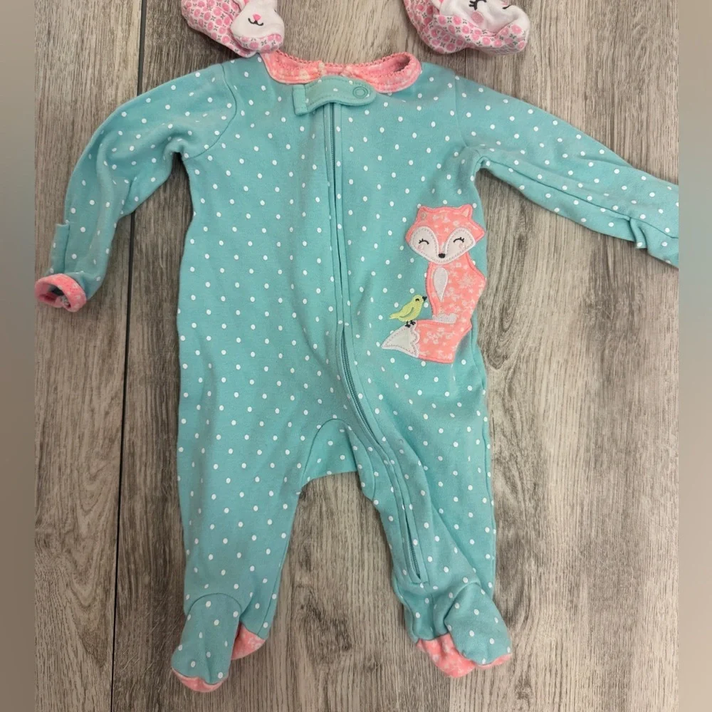 Carter's Pink and Blue Footies One Pieces